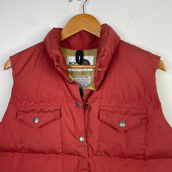 Vintage 80s The North Face Brown Label Down Puffer Vest Gorpcore Winter Women L - Picture 3 of 16